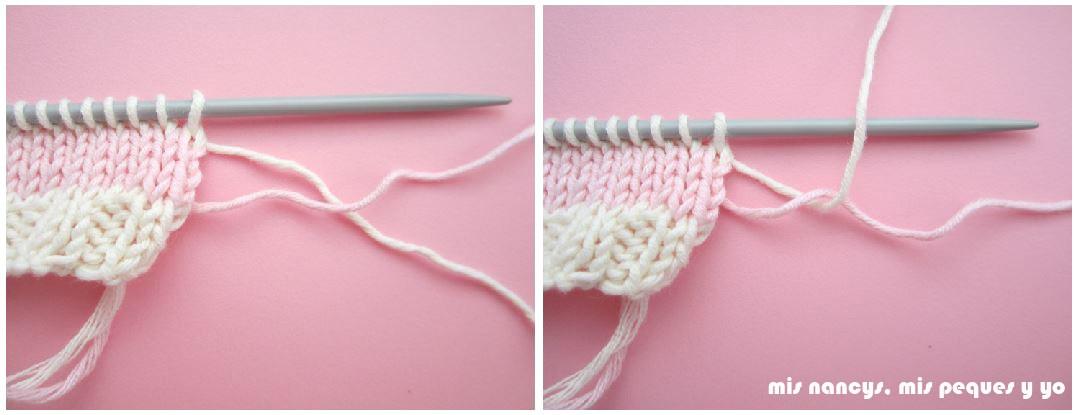 mis nancys, mis peques y yo, tutorial jersey de punto de verano para niñas "Fresa y nata", cambiar de color