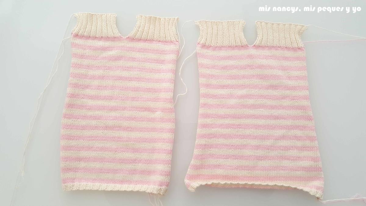 mis nancys, mis peques y yo, tutorial jersey de punto de verano para niñas "Fresa y nata", delantero y espalda