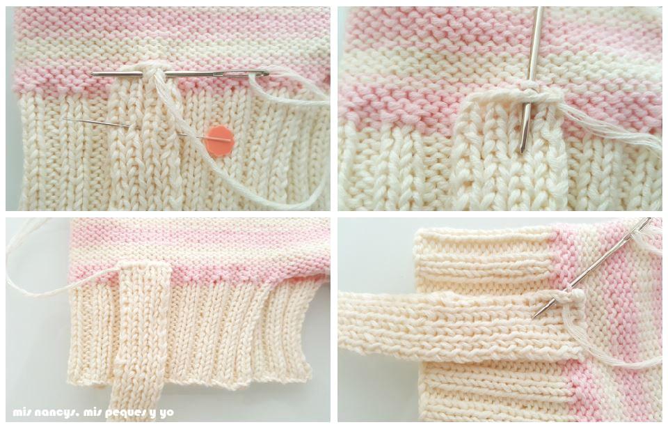 mis nancys, mis peques y yo, tutorial jersey de punto de verano para niñas "Fresa y nata", coser los tirantes