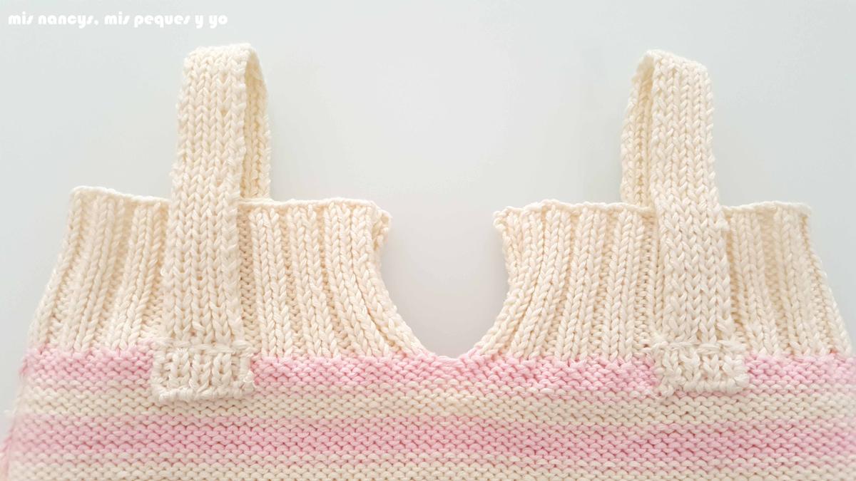 mis nancys, mis peques y yo, tutorial jersey de punto de verano para niñas "Fresa y nata", tirantes cosidos