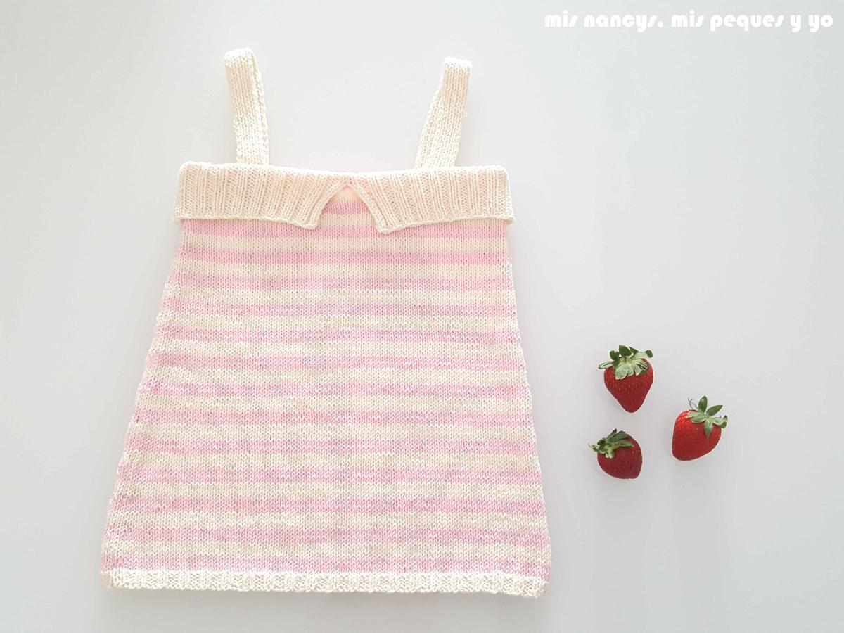 mis nancys, mis peques y yo, tutorial jersey de punto de verano para niñas "Fresa y nata", jersey terminado