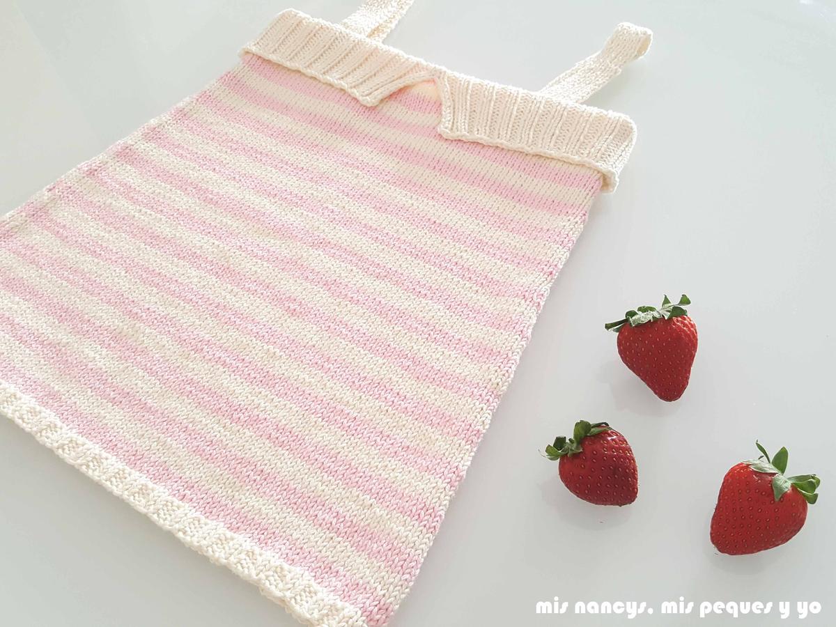 mis nancys, mis peques y yo, tutorial jersey de punto de verano para niñas "Fresa y nata", jersey terminado detalle