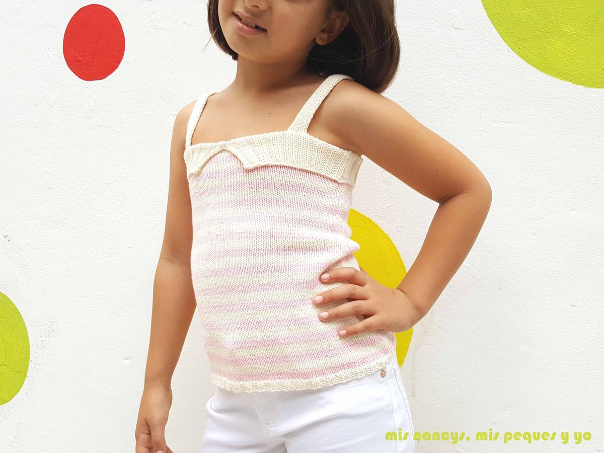 mis nancys, mis peques y yo, tutorial jersey de punto de verano para niñas "Fresa y nata"