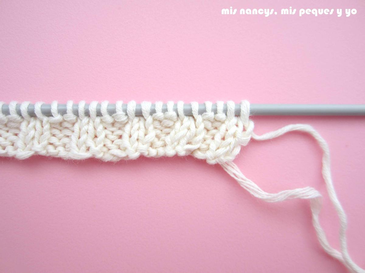 mis nancys, mis peques y yo, tutorial jersey de punto de verano para niñas "Fresa y nata", tejer goma 2x2