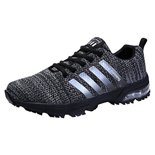 Sollomensi Zapatillas Deporte Hombre Mujer Running Deportivas Zapatos para Correr Padel Casual EU 42 B Gris