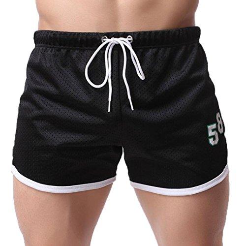 Hombre Pantalón Pantalones Deportivos Pantalones Cortos de Verano Para Hombres Pantalones de Culturismo de Fitness Pantalones Cortos Casuales de La Moda Xinantime (M, Negro)