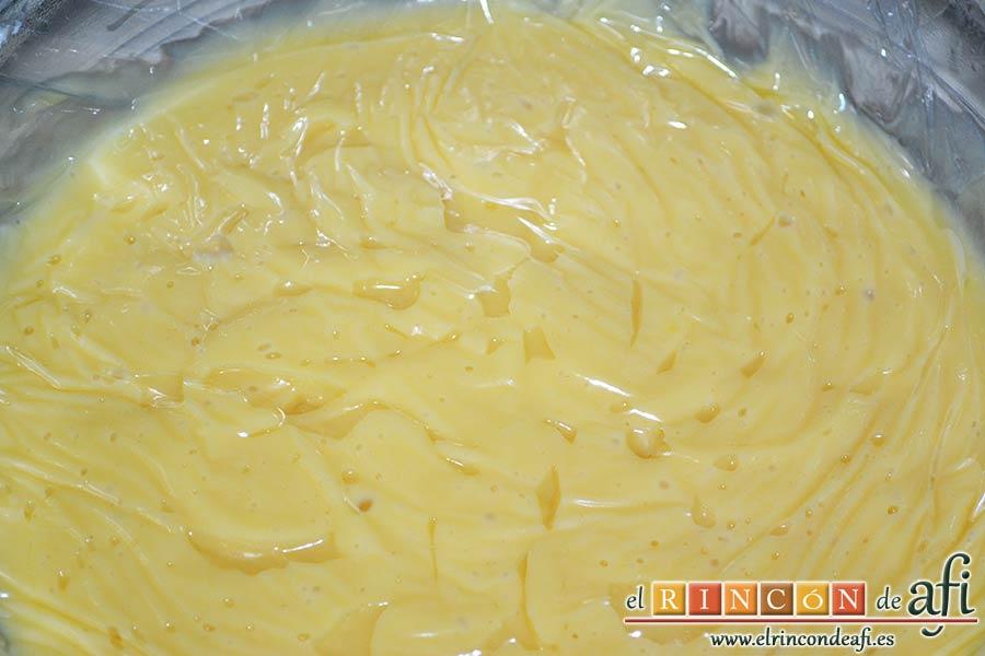 Goxúa, cubrirla con film y presionar para que no forme costra