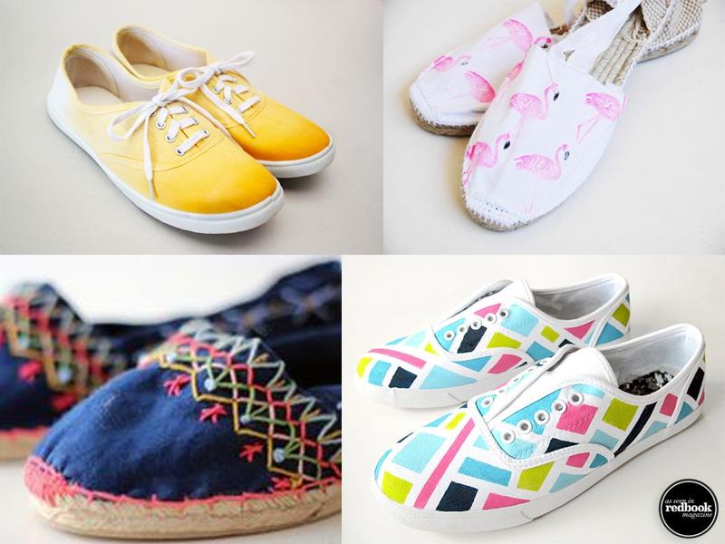 manualidades de verano para adultos zapatillas teñidas