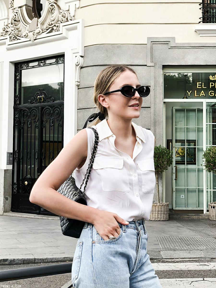 Trini | Equipment signature sleeveless shirt Levis vintage 501 jeans