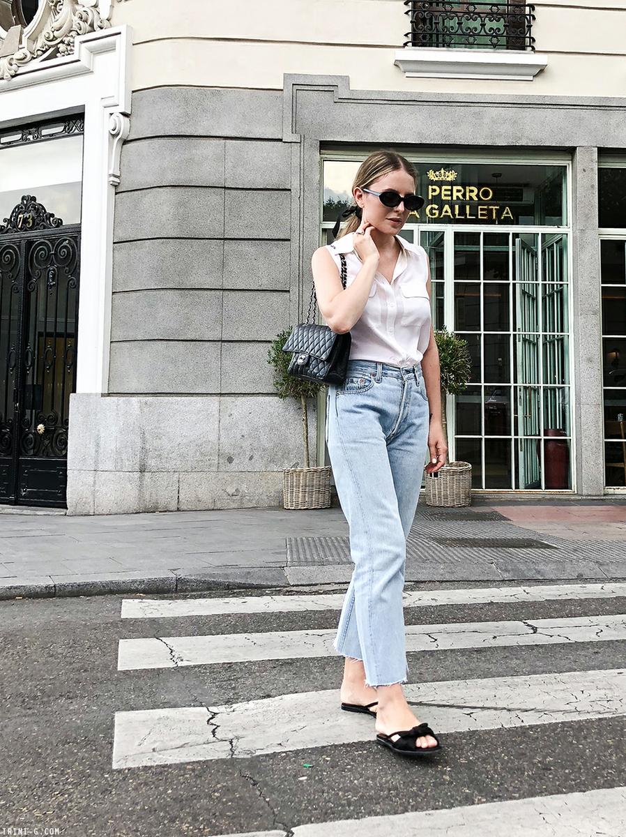 Trini | Equipment signature sleeveless shirt Levis vintage 501 jeans