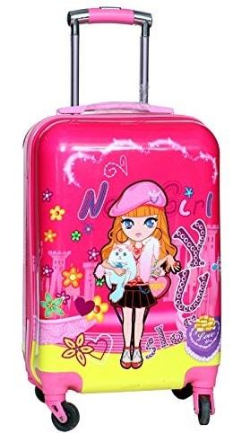 dibujo color equipaje chica