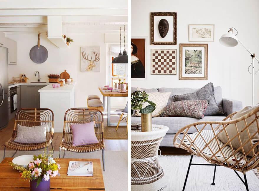 Muebles de mimbre y ratán para decorar interiores | Decoración