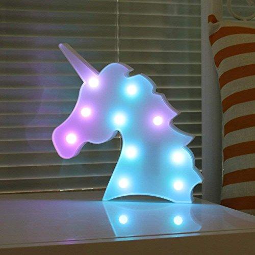 DELICORE Color Changeable Unicorn Marquee Signs Unicorn Party Supplies, Fantasy Themed Wall Decor Desk Table Lamp Gift for Child Kids Baby Girls Bedroom Birthday (Unicorn Head - Colorful)