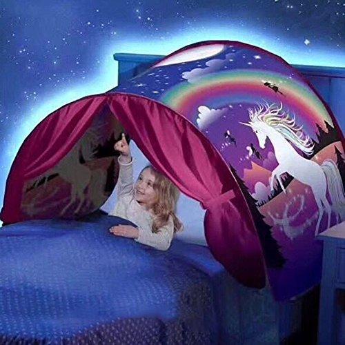 Magical Dream Tent Portable Kids Pop Up Bed Tent Playhouse Starry Sky / Dinosaurs (Unicorn)
