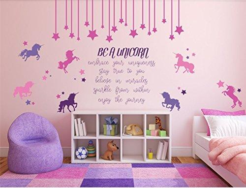 Be a Unicorn Full Wall Mural Vinyl Girls Bedroom Decor Nursery Teen