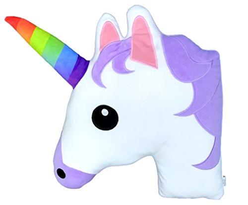 Monqiqi Unicorn Throw Pillow, 14" Emoji Plush Pillow for Couch, Home Decorations and Birthday Party Supplies Favors, Unicorn Shape