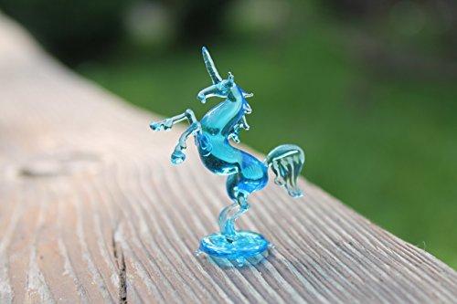 Rearing Glass Unicorn Figurine Free Standing Glass Animal Sculpture Figurines Lampwork Blown Glass Handmade Unique