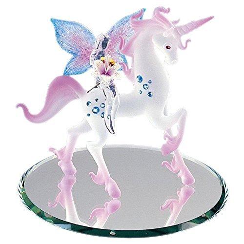 Unicorn with Fairy Glass Figurine