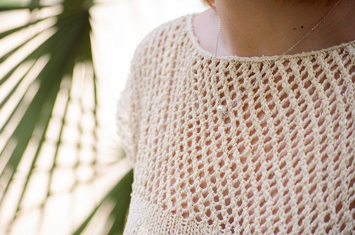 Detalle del calado del Cap Sleeve Lattice Top