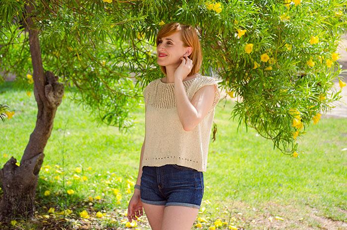 Mi Cap Sleeve Lattice Top del último KAL