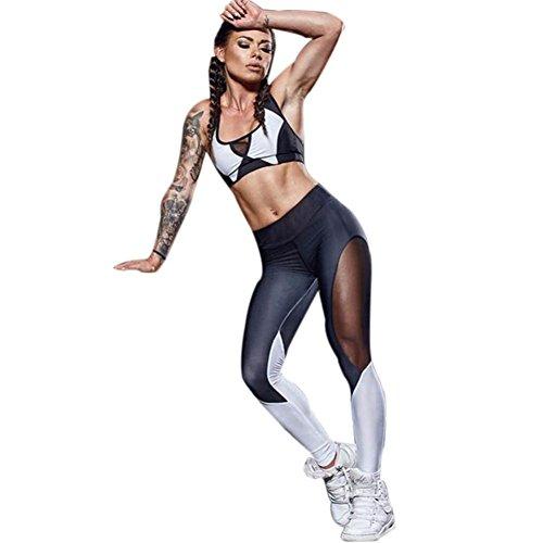 Pantalones Yoga Mujeres, Xinantime Ropa deportiva para mujeres Yoga de la cintura alta deportes Gym Running Fitness Leggings Pants (M, Negro)