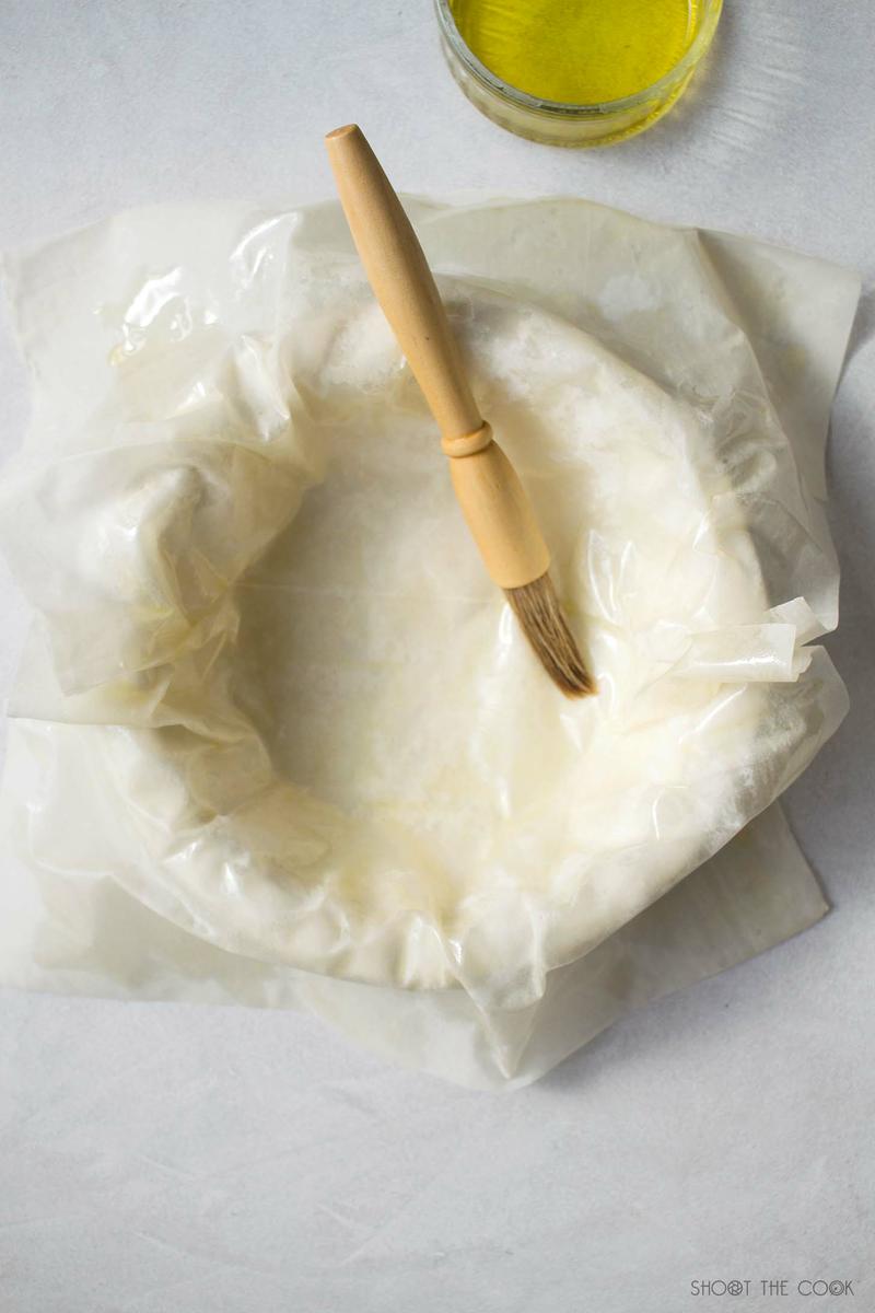 pastel de espinacas y queso feta griego, spanakopita