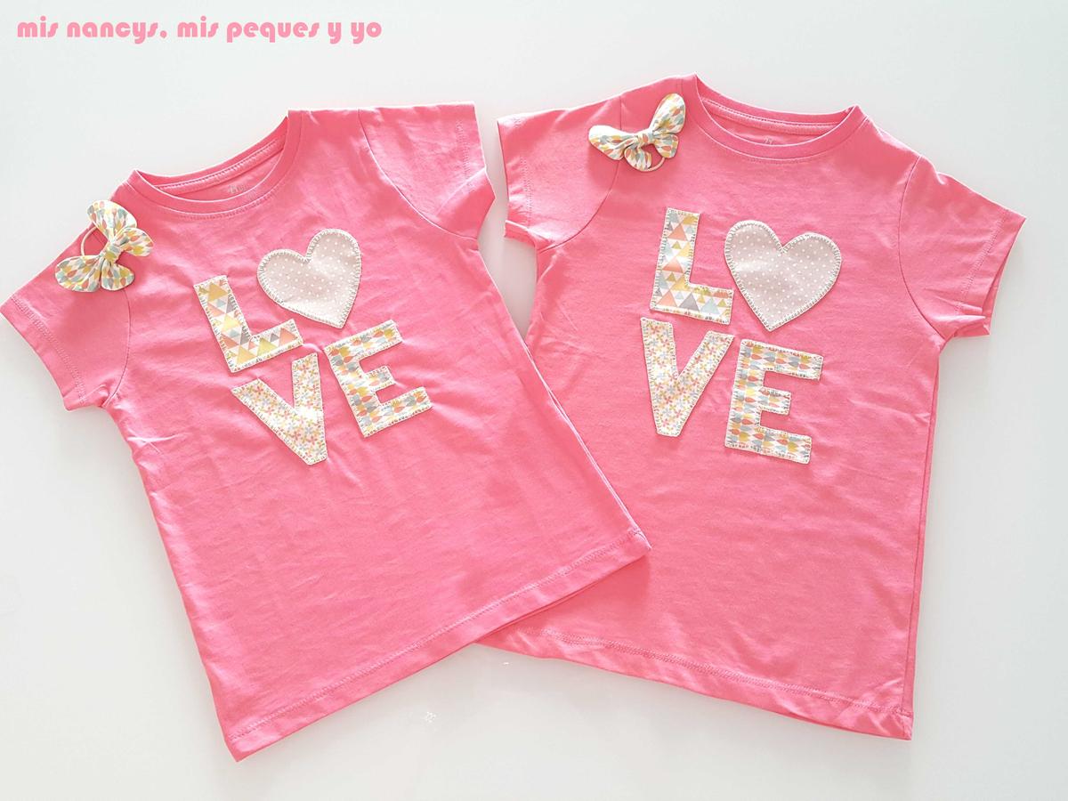 mis nancys, mis peques y yo, coleteros de mariposas, a juego con aplique en camiseta love