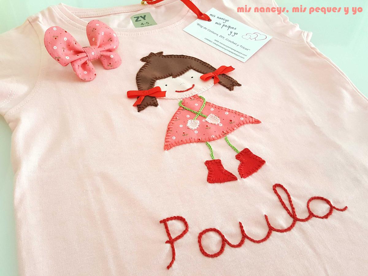 mis nancys, mis peques y yo, coleteros de mariposas, a juego con aplique en camiseta muñequita linda