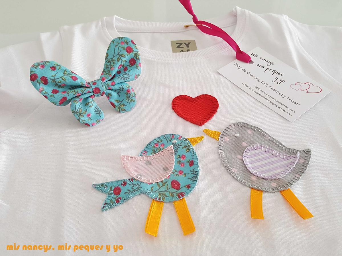 mis nancys, mis peques y yo, coleteros de mariposas, a juego con aplique en camiseta birds in love