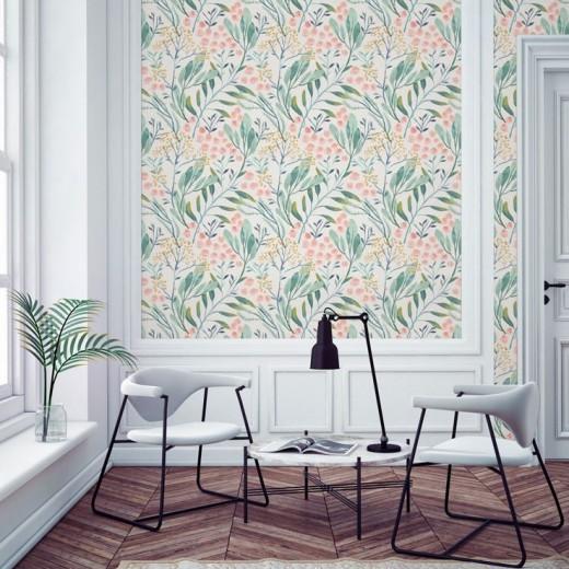 papel-pintado-floral-rosa