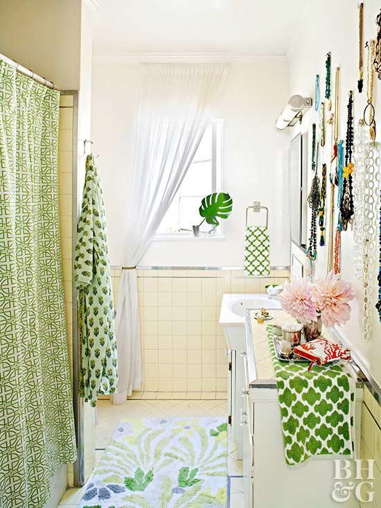 Baños con decoración en verde