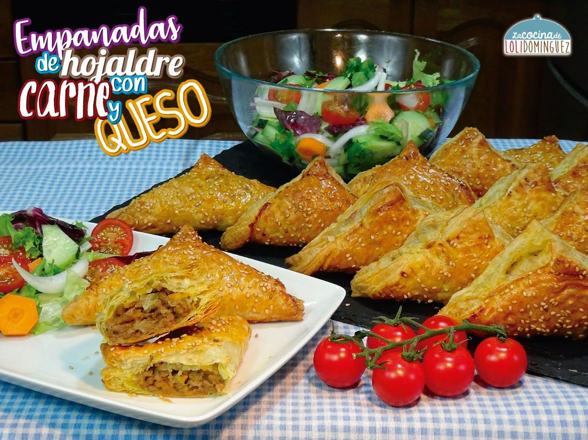 Empanadas de hojaldre rellenas de carne y queso ¡Muy fácil y rápido!