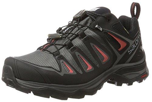 Salomon X Ultra 3 GTX W, Zapatillas de Senderismo para Mujer, Multicolor (Magnet/Black/Mineral Red 000), 38 2/3 EU