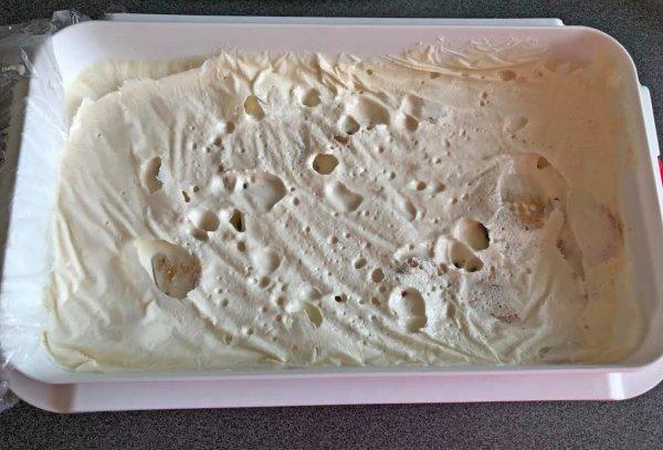 Segundo paso, segunda textura de batido y congelado