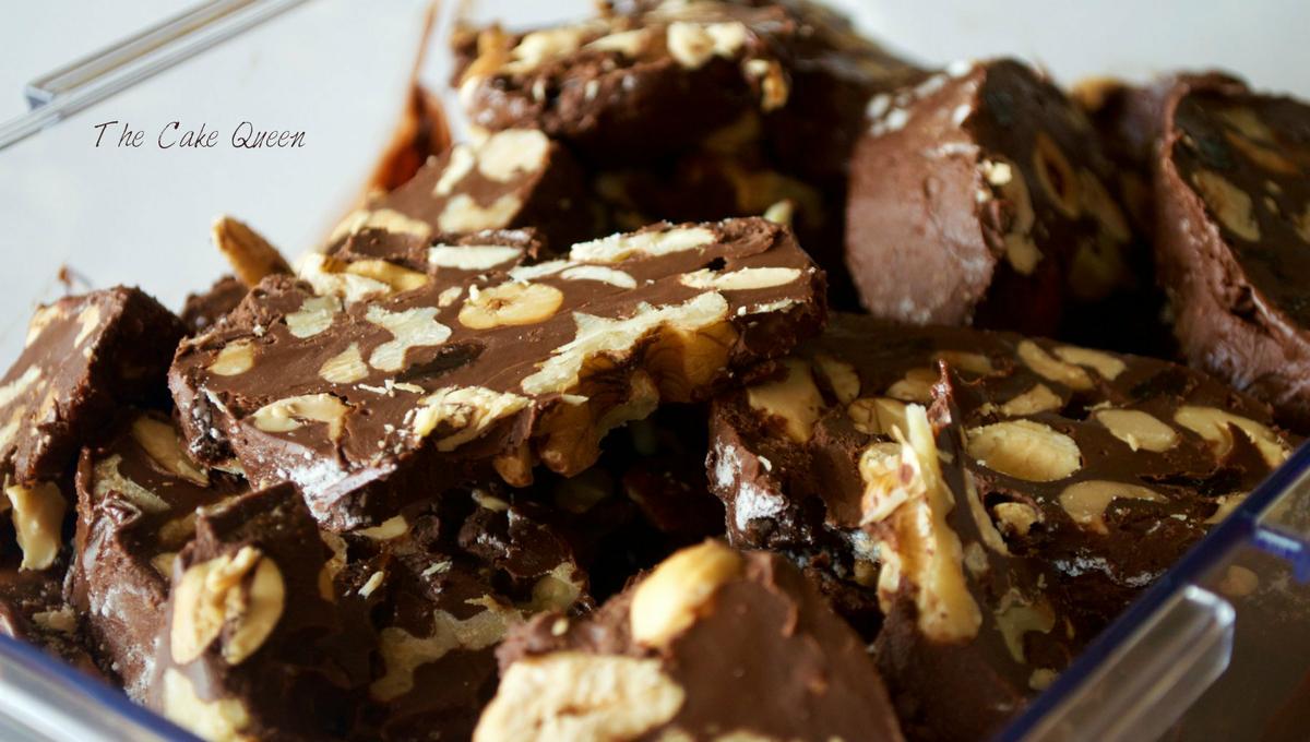 Salami de chocolate fit