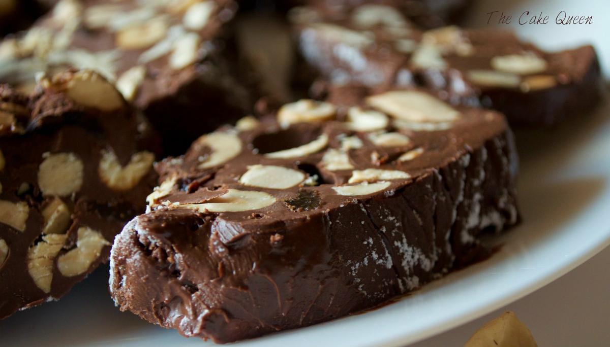 Salami de chocolate fit