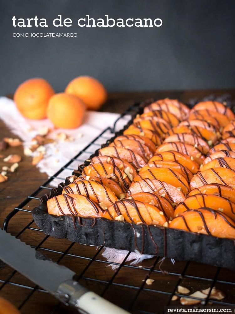 Tarta de chabacano con chocolate amargo - Receta en Revista Maria Orsini