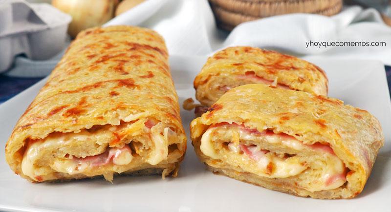 rollo salado de jamon y queso receta 2