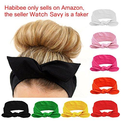 Habibee Women Headbands Turban Headwraps Hair Band Bows Accessories for Fashion Or Sport (Solid Color 8pcs)