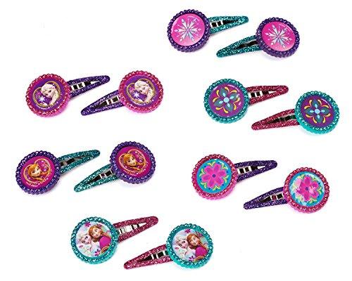 Disney Frozen Hair Clip Birthday Party Favour Accessory and Prize Giveaway (12 Pack), Multi Color, 1" x 2".