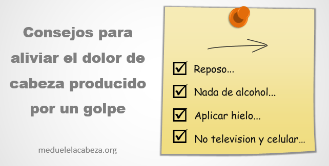 aliviar el dolor de cabeza producido por golpe