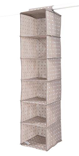 Compactor Rivoli - Organizador estante para jerseys, 6 niveles, color marrón con lunares blancos