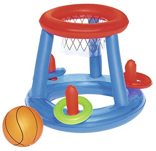 Bestway 52190 - Juego Canasta Baloncesto Hinchable Flotante para Piscina, incluye Balón Hinchable, 61 cm