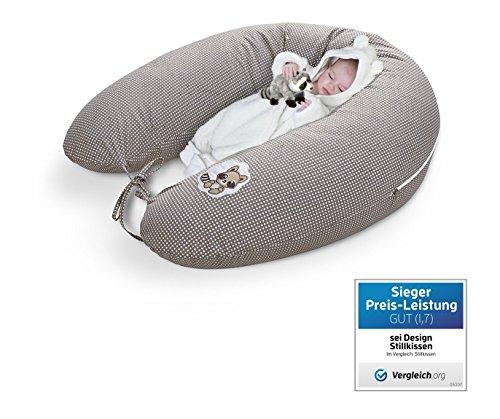 Almohada de enfermería, cojín de lactancia, de calidad, marca SeiDesign 170 x 30 cm, , que consiste en el llenado de bolas de fibra - muy suave y cómodo. Cierre de la funda con cremallera y bordado de alta calidad.