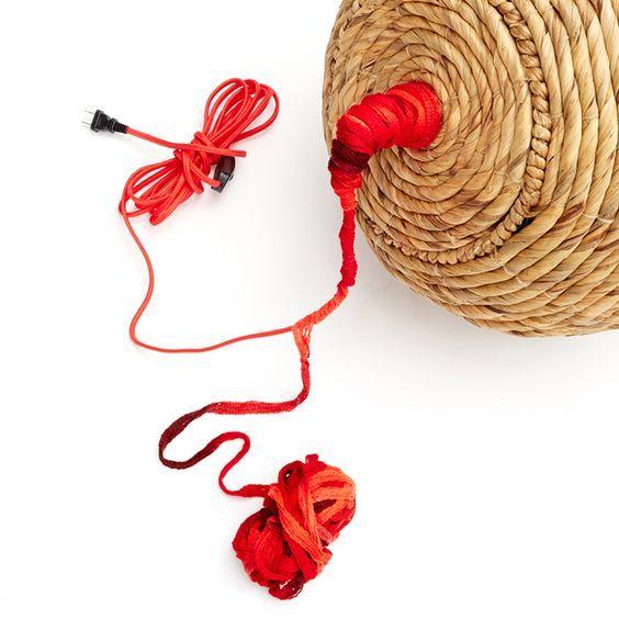 deco retro actual - lampara de fibras