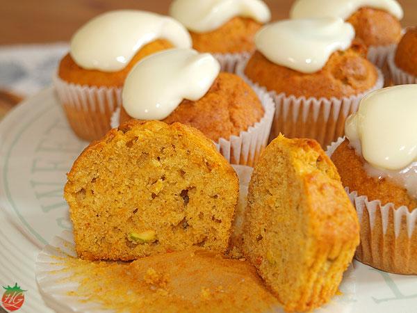 Receta Magdalenas de zanahoria y pistacho HortoGourmet