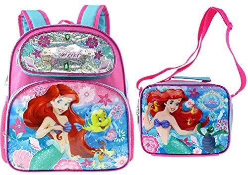 Disney Ariel 12" Embossed Backpack with Matching Insulated Lunch Tote