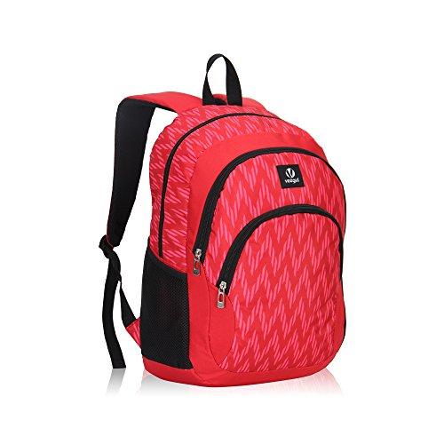 Veegul Cool Backpack Kids Sturdy Schoolbags Back to School Backpack for Boys Girls,Red