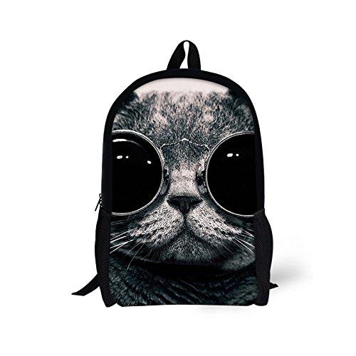 Bigcardesigns Fashion Cat Design Backpack Schoolbag Book Bag Teenagers Satchel