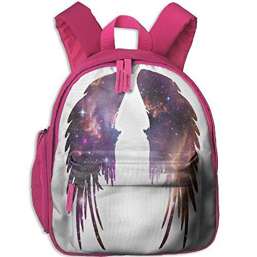 Student School Bags Backpack Daypack Angel Pink Galaxy Wings Super Bookbag Break For Kids Pink